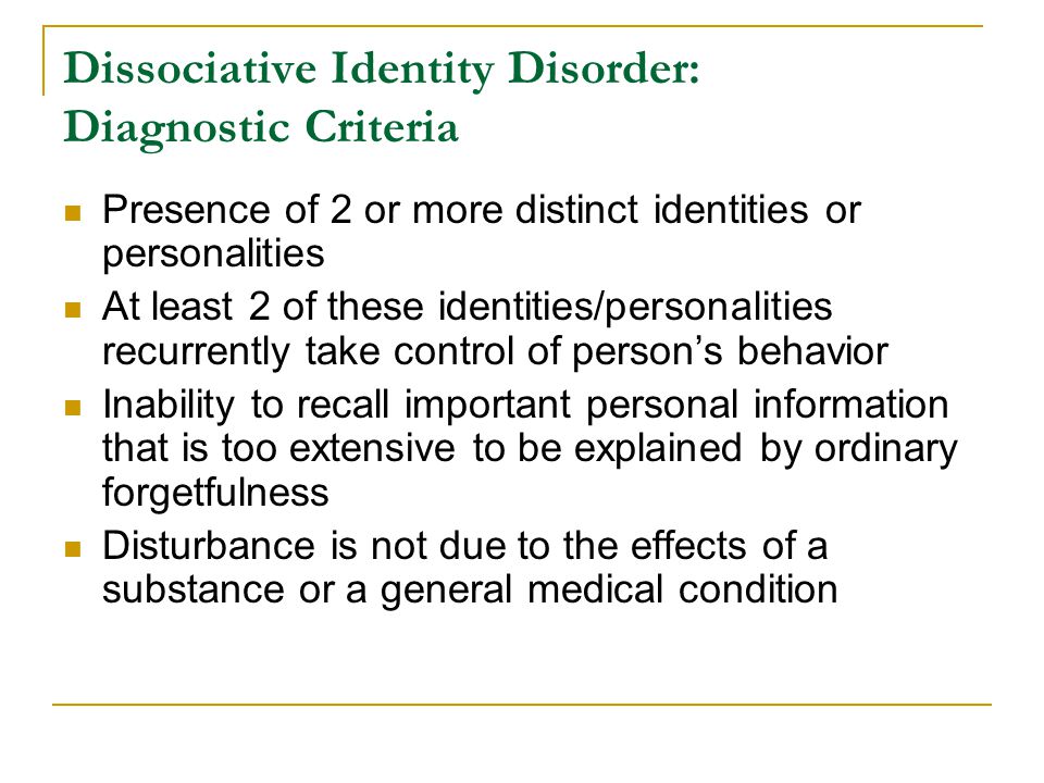 Dissociative Identity Disorder Essay